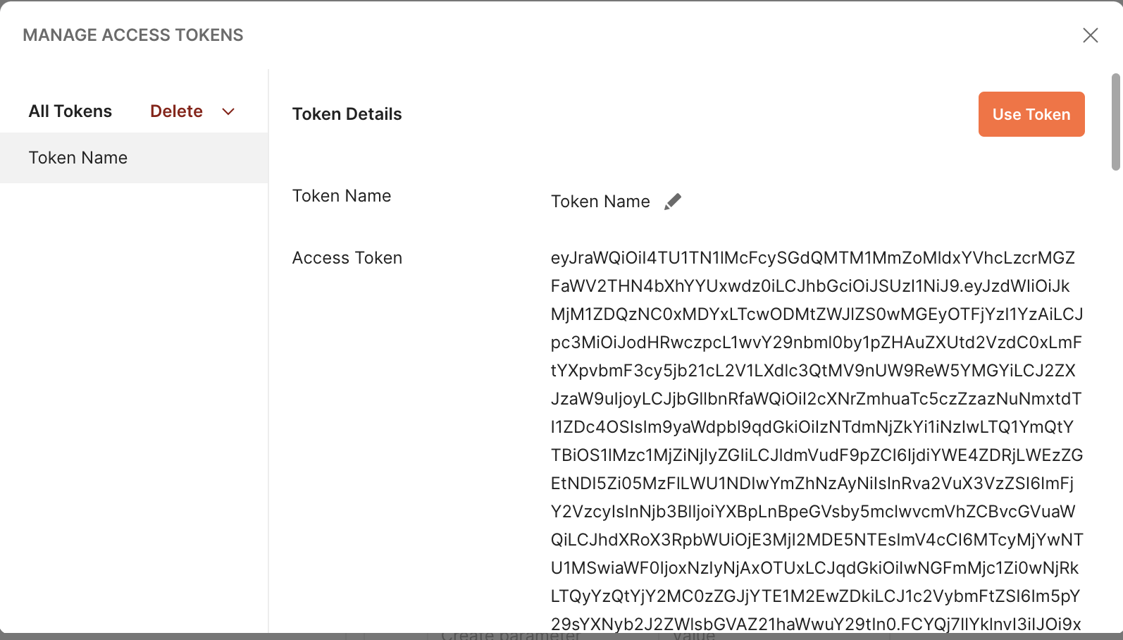 Postman use token